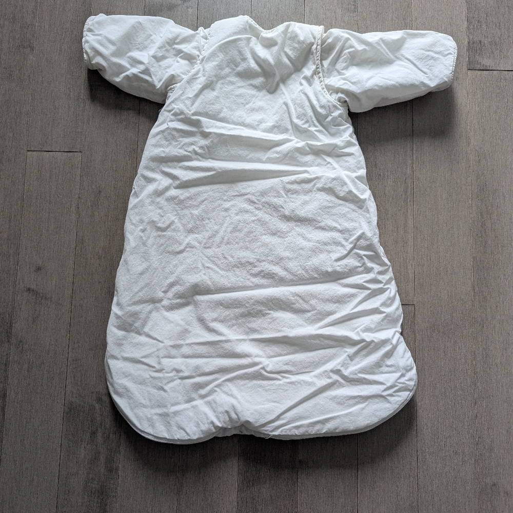 White Baby Sleep Sack by Verbaudet Duvet Style Long Sleeve Star 0-6 Months